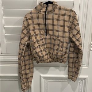 Zip up crew neck